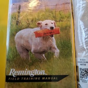 Dog training  kit,  Remington outdoor gear. With scent, long orange lead, canvas